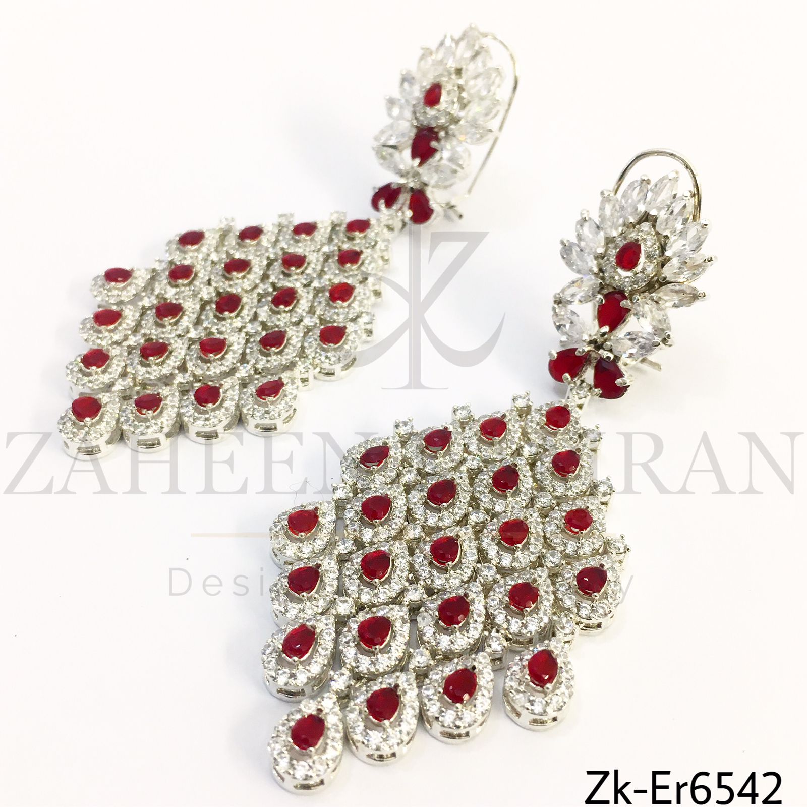 Silver Ruby Earrings