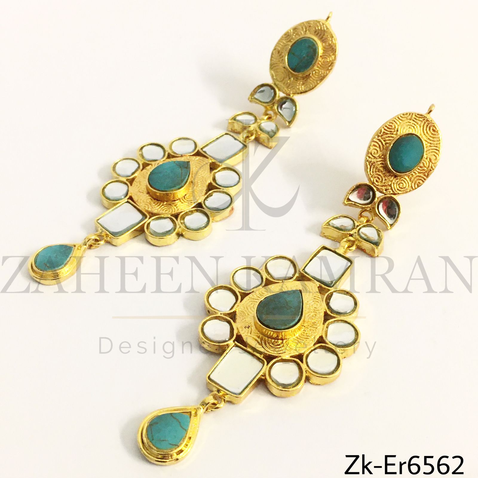 Kundan Textured Earrings