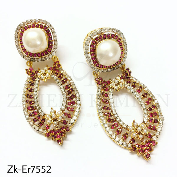 Trendy ruby earrings