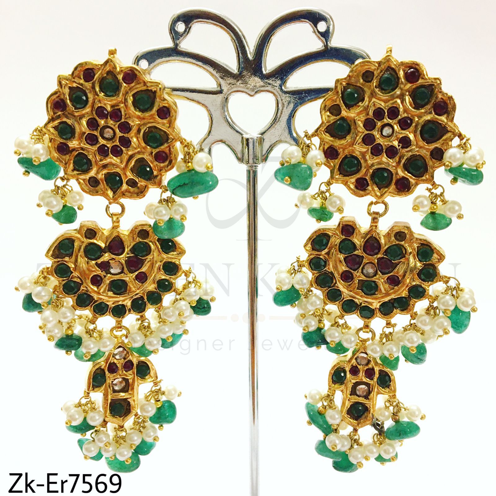 Top round kundan earrings