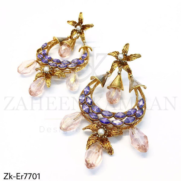 Cresent floret earrings