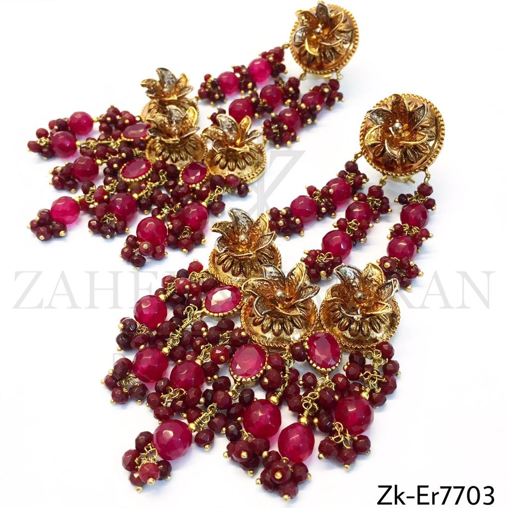 Ruby floral danglers