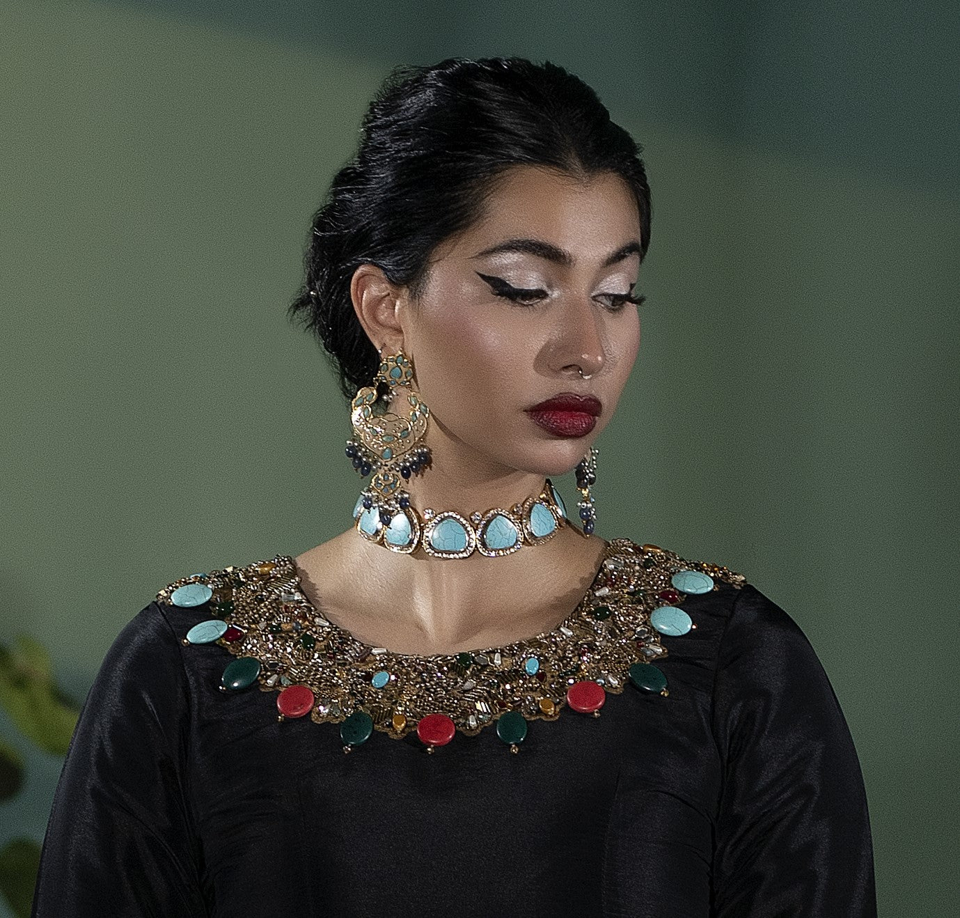 Lavish earrings.