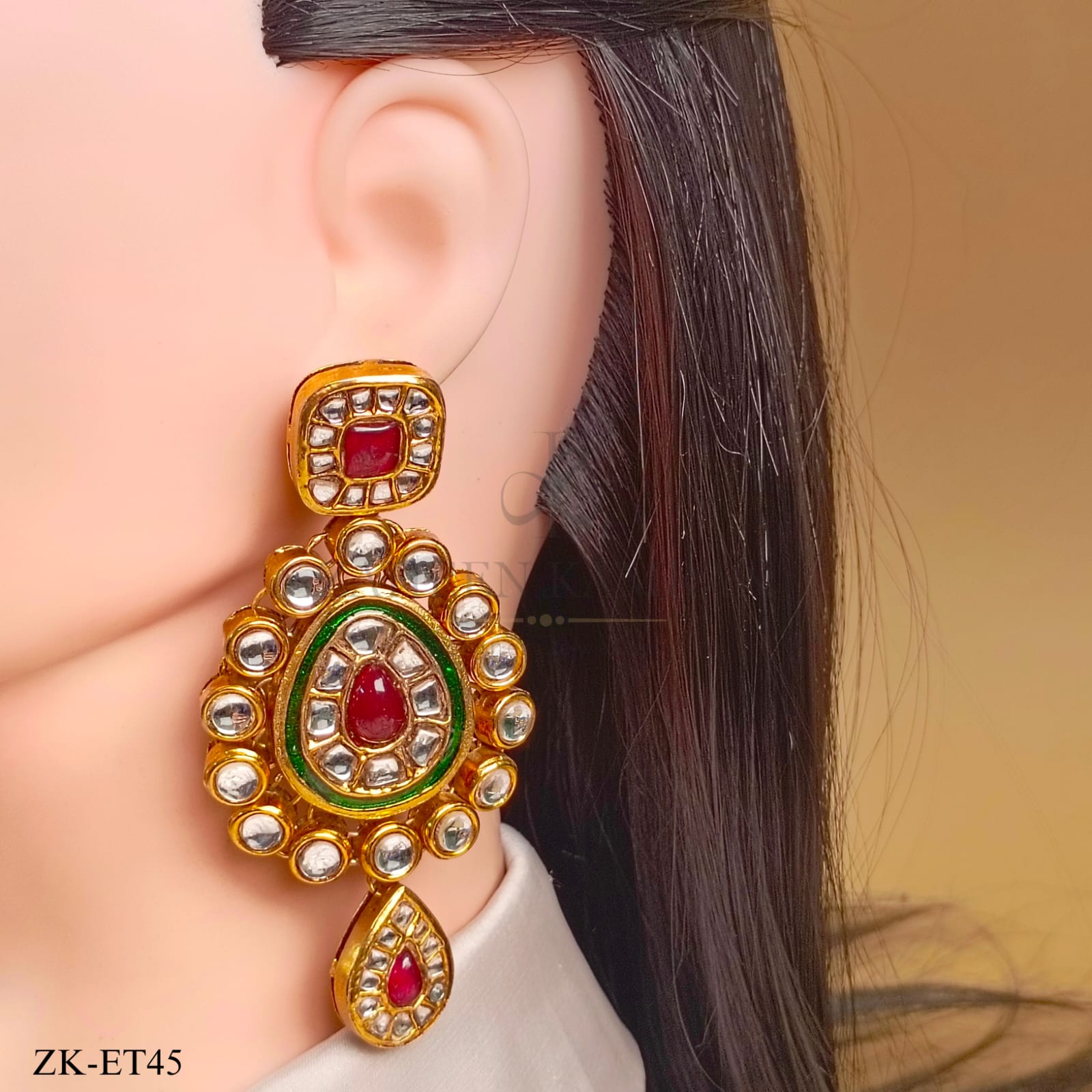 KUNDAN EARRINGS AND TIKKA