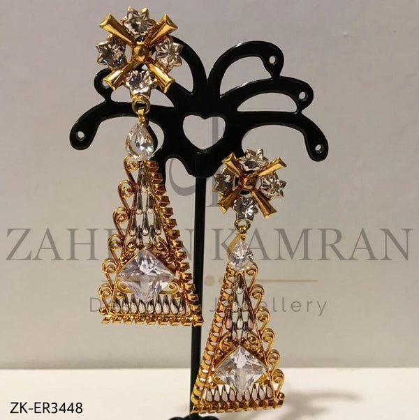 Zircon Gold Earrings