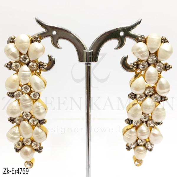 White Pearl Danglers