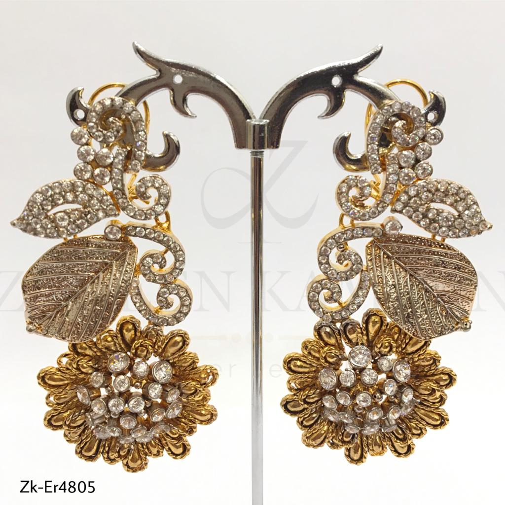 Floral Zircons Earrings