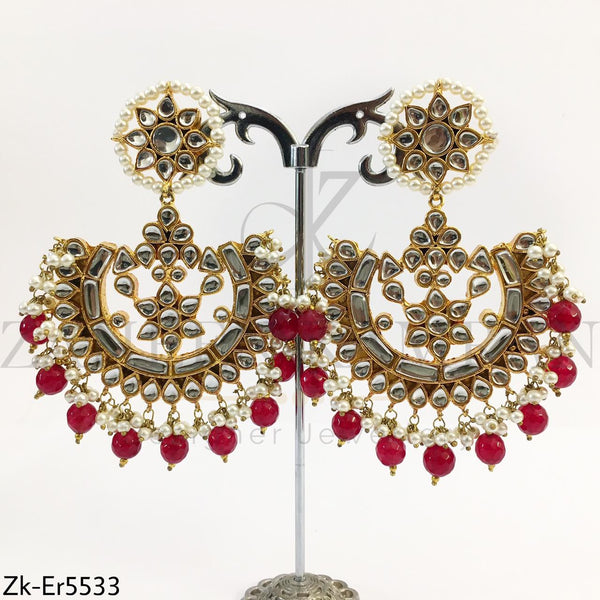 Kundan chunky earrings