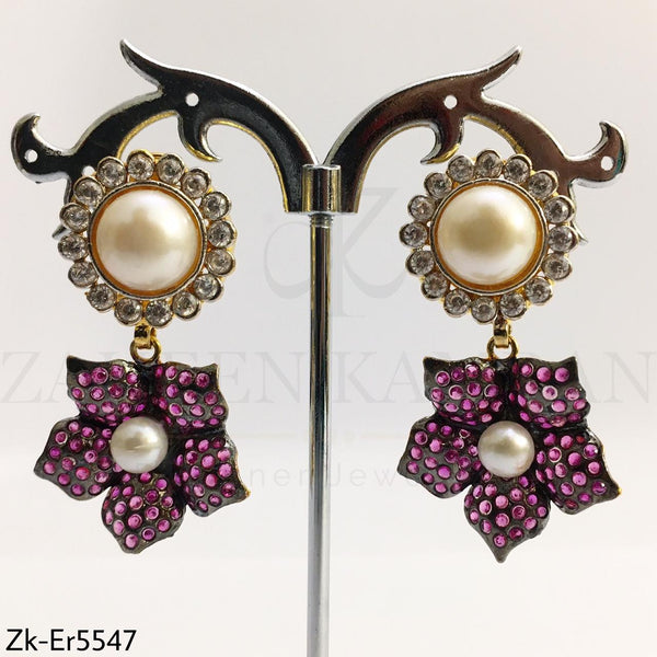 Hanging flower earrings