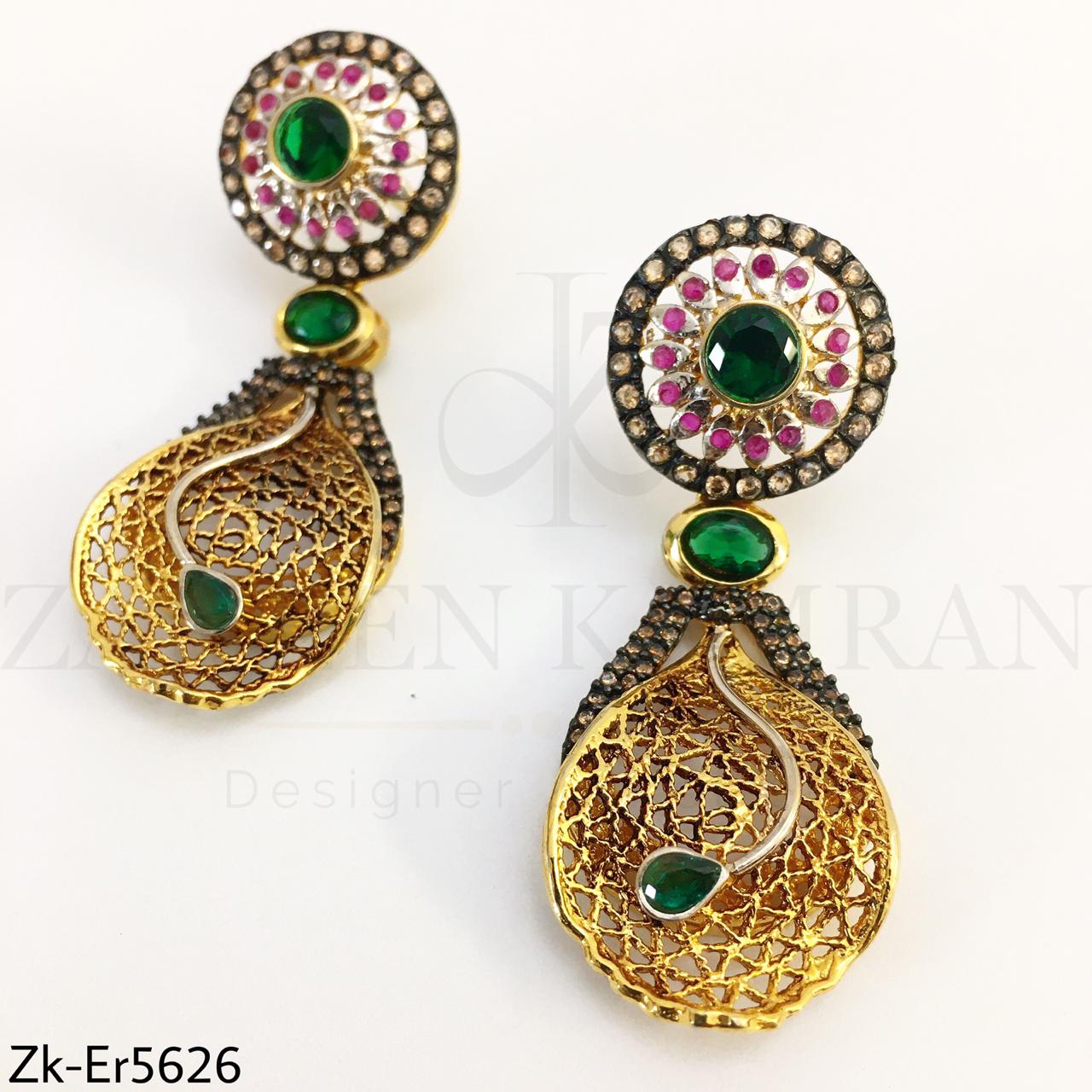 Antique cutwork earrings