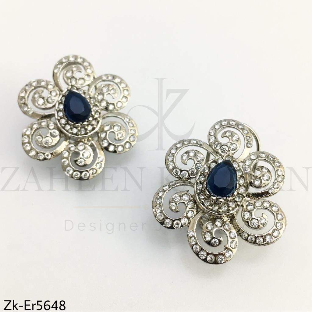 Silver sapphire earrings