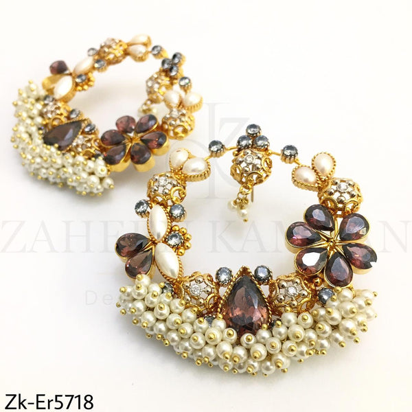 Stones studded hoops