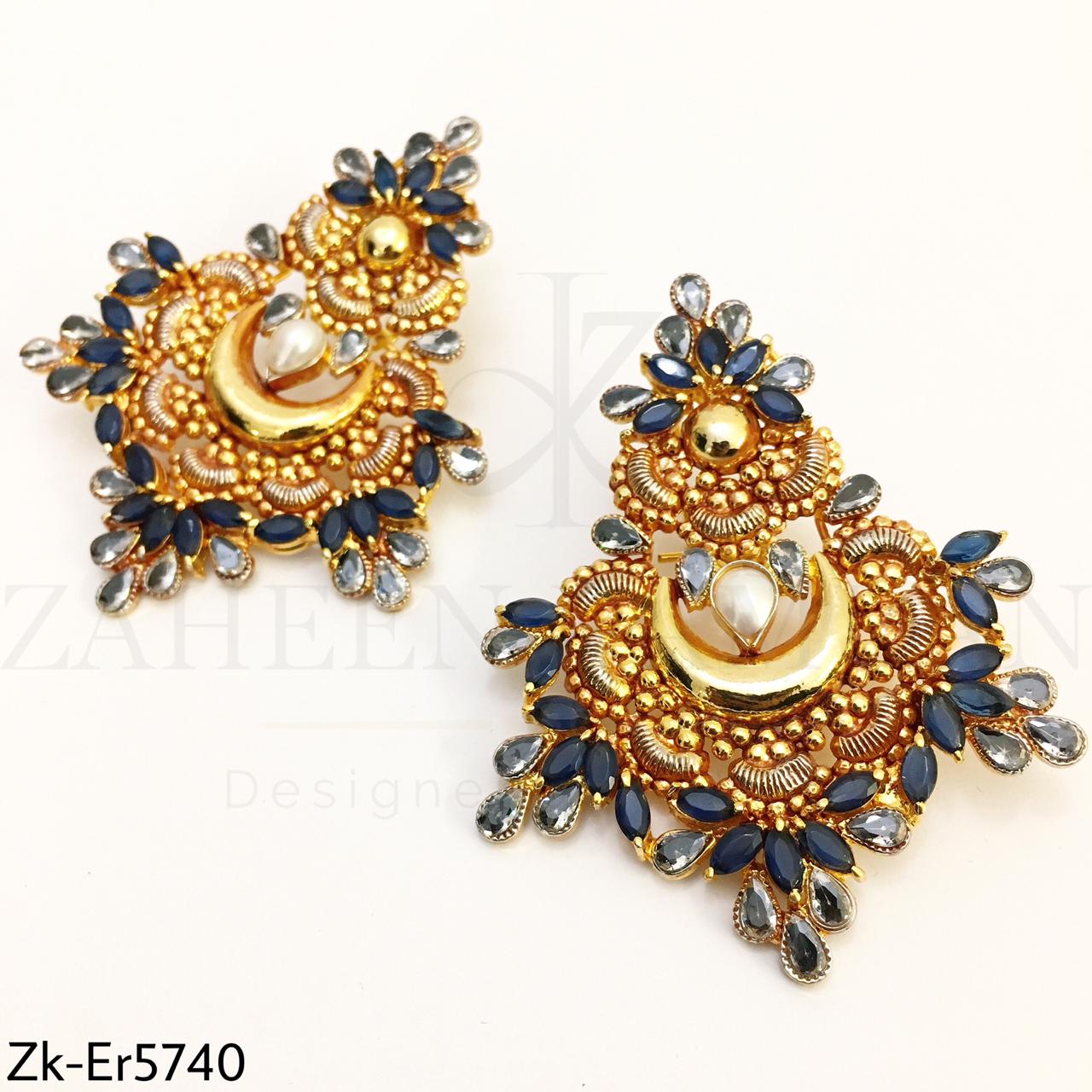 Sapphire gold earrings