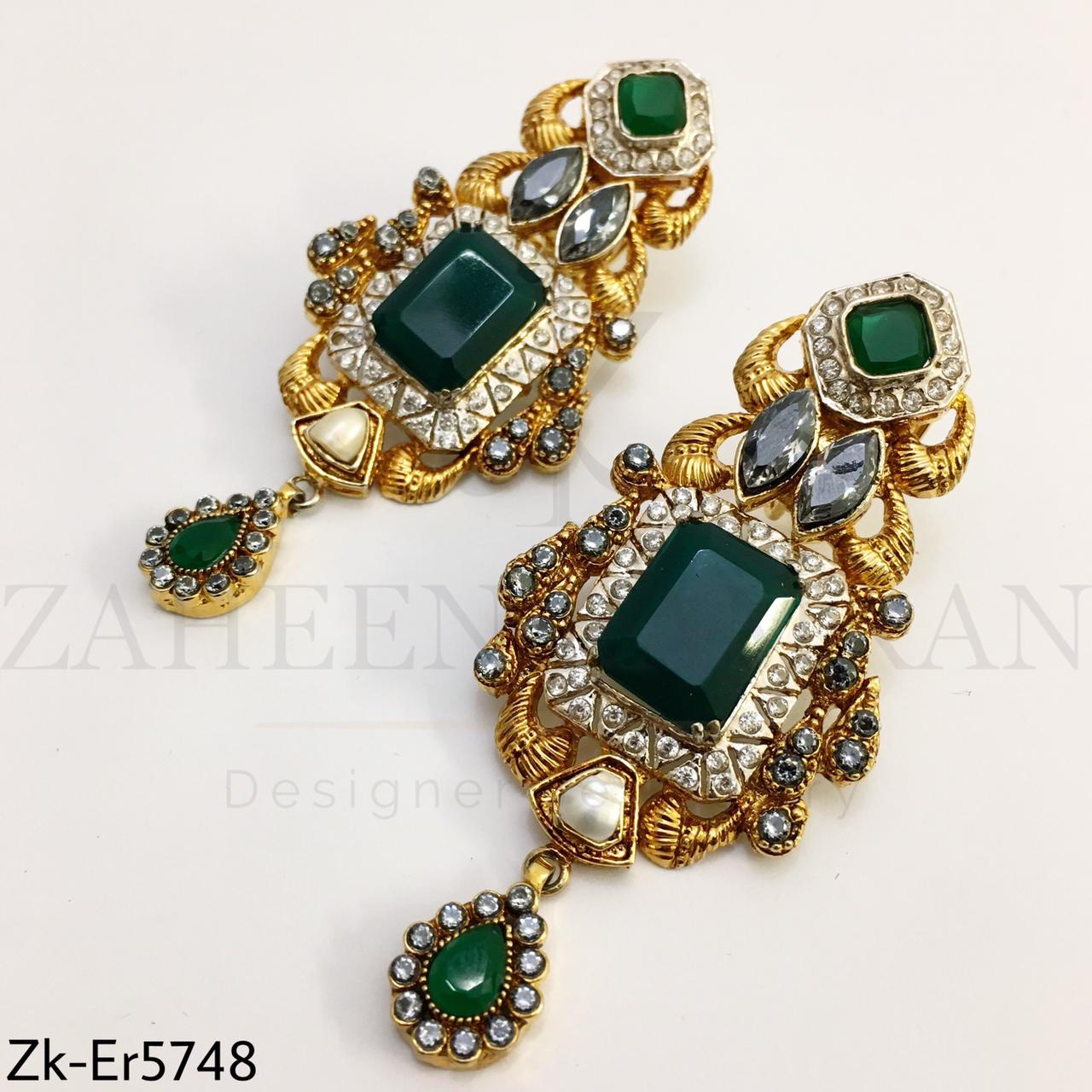 Emerald Zirconian Danglers