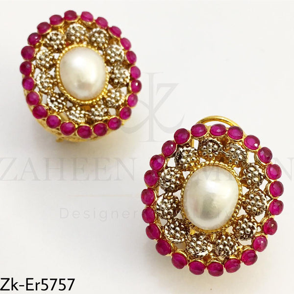 Ruby floral studs