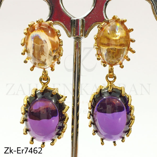 Amethyst champagne earrings