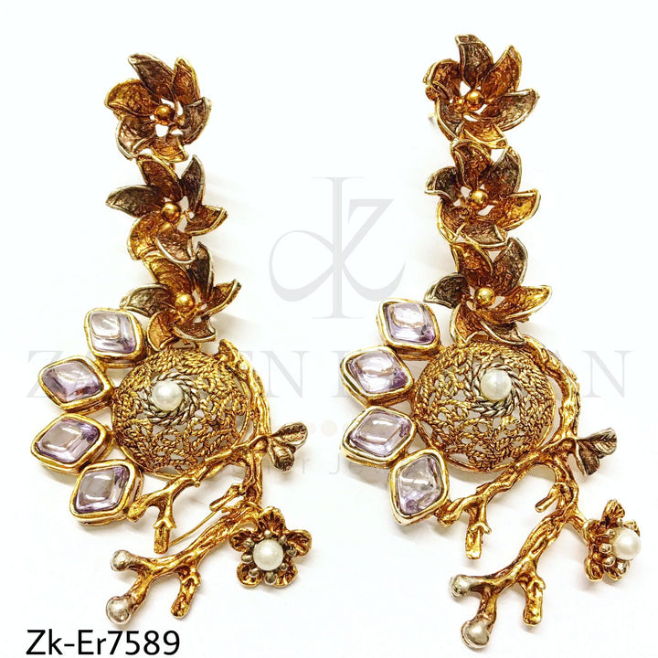 Amethyst branch earrings