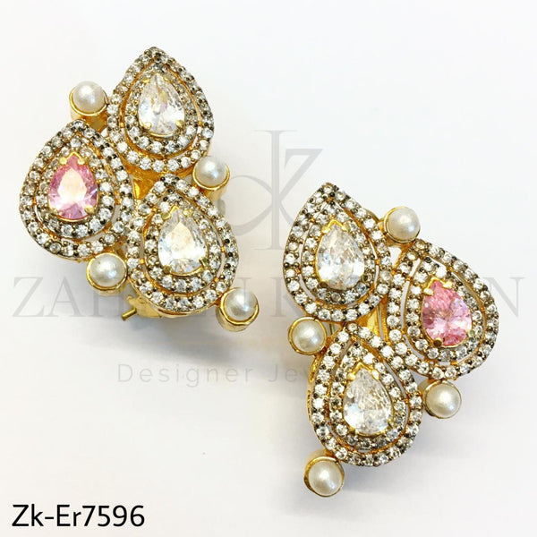 Tear drop zircon studs