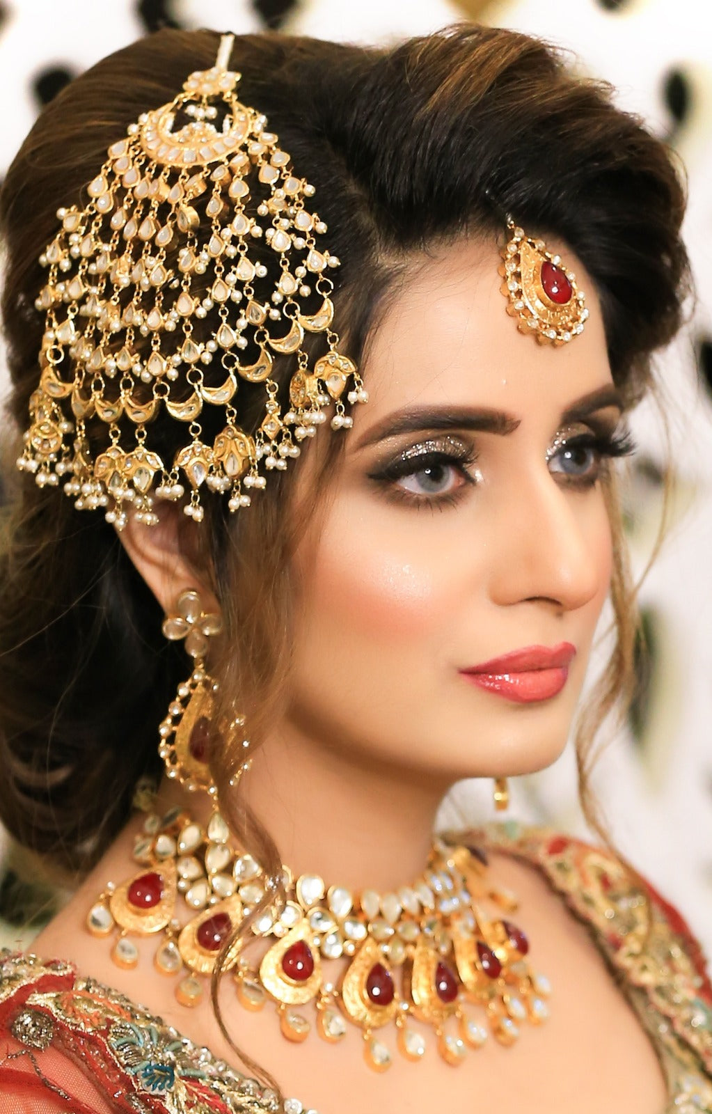 Kundan ruby jhumar