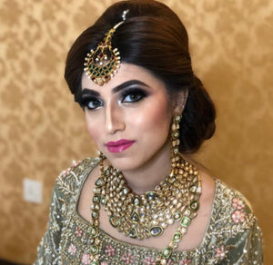 Gold Plated Oval Kundan Necklace