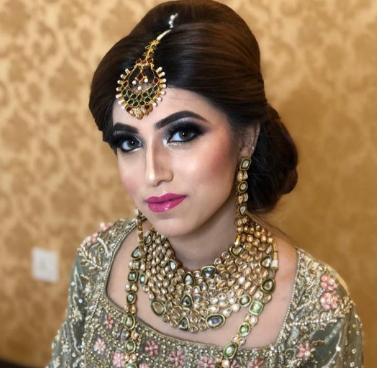 Gold Plated Oval Kundan Necklace