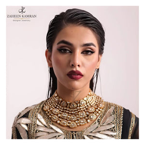 Gold Plated Oval Kundan Necklace