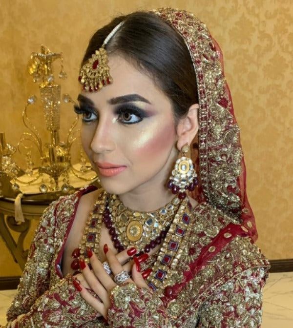 Gold Plated Water Drop Ruby Necklace