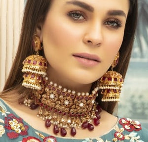 Royal Champagne&Ruby Necklace Set