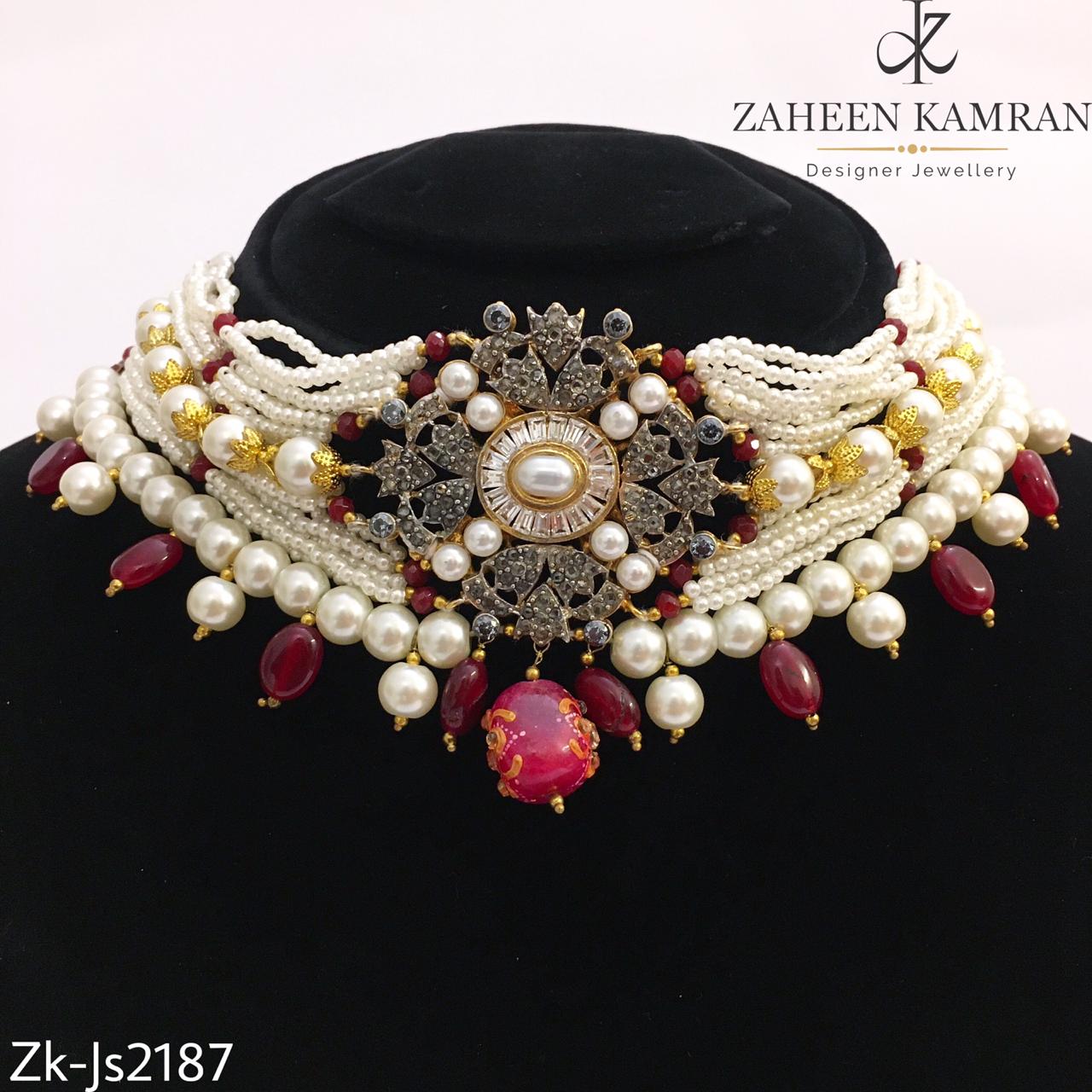 Ruby Pearl Choker Set