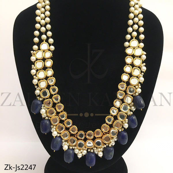 Kundan Sapphire Mala Set