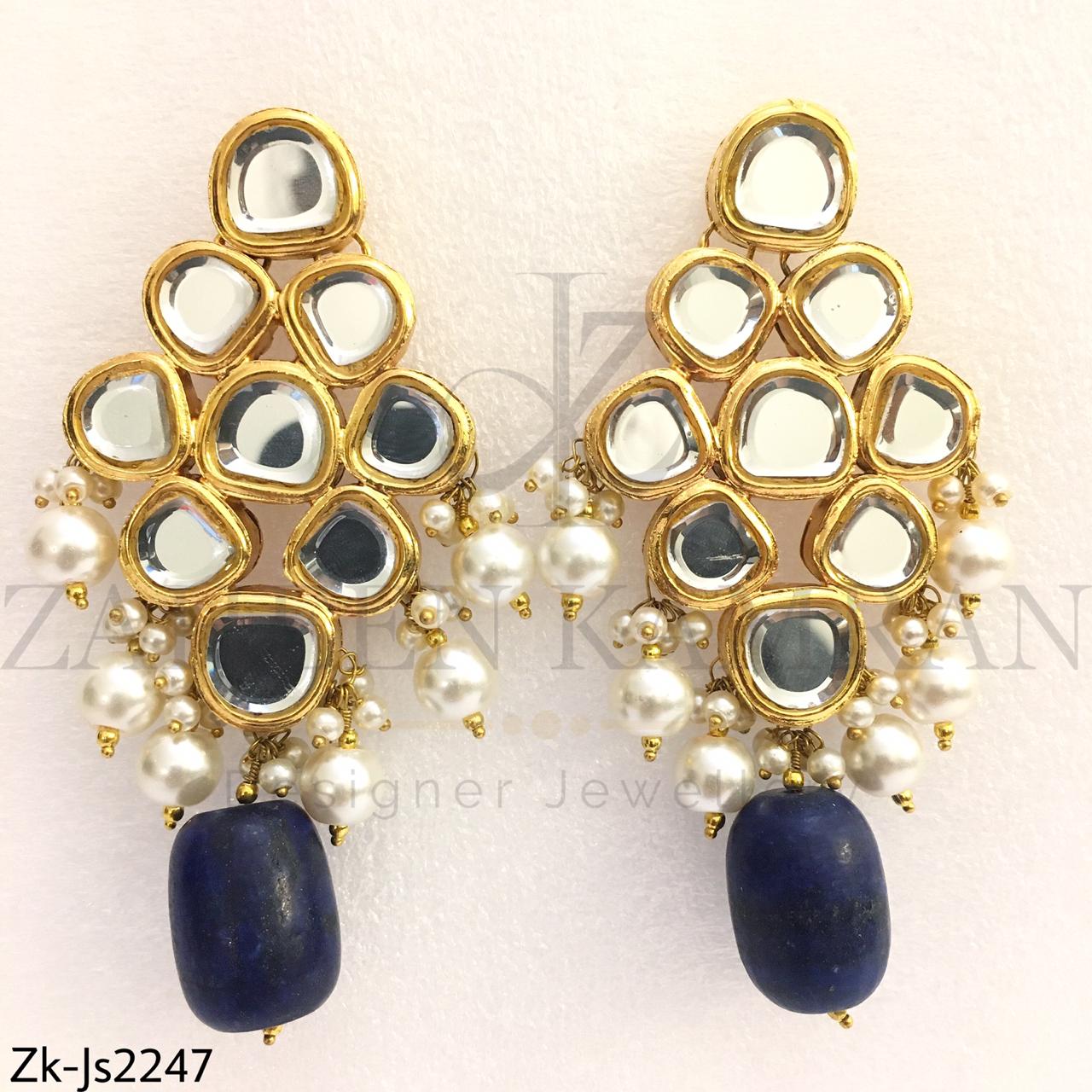 Kundan Sapphire Mala Set