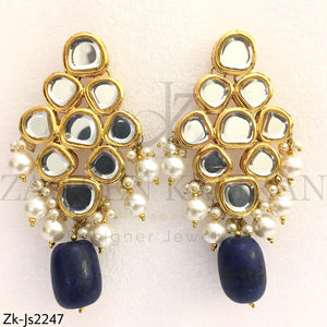 Kundan Sapphire Mala Set