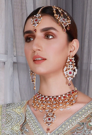 Silver gold bridal set