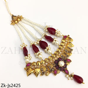 Floral gold ruby set