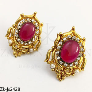 Ruby gold choker set