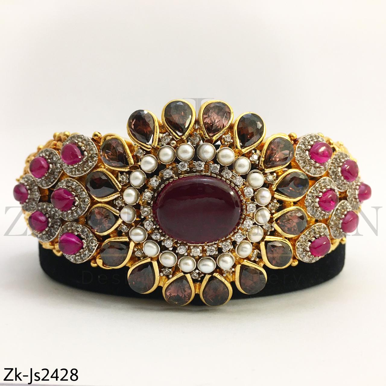 Ruby gold choker set