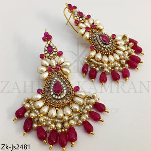 Ruby pearls bridal set