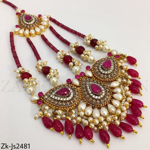 Ruby pearls bridal set