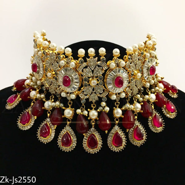 Ruby gold choker set