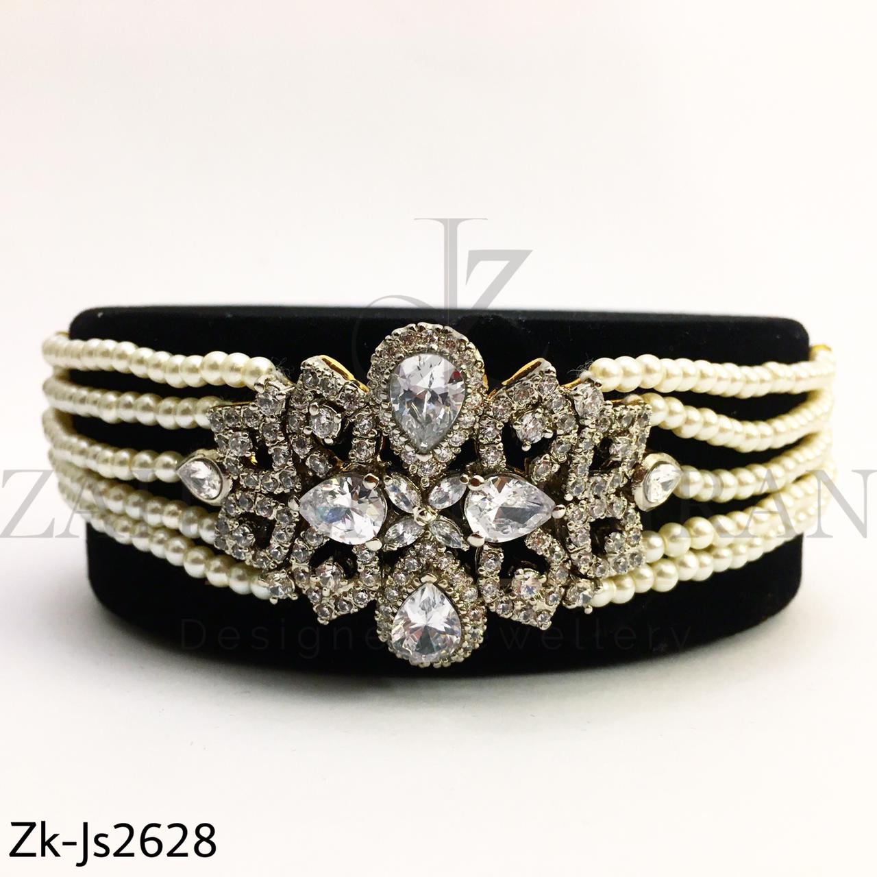 Silver Zirconian choker set