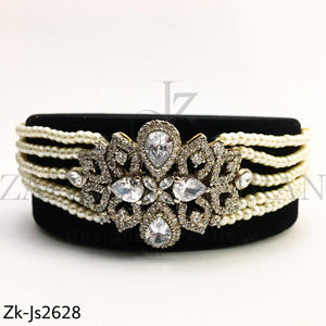 Silver Zirconian choker set