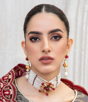 Antique floral choker set