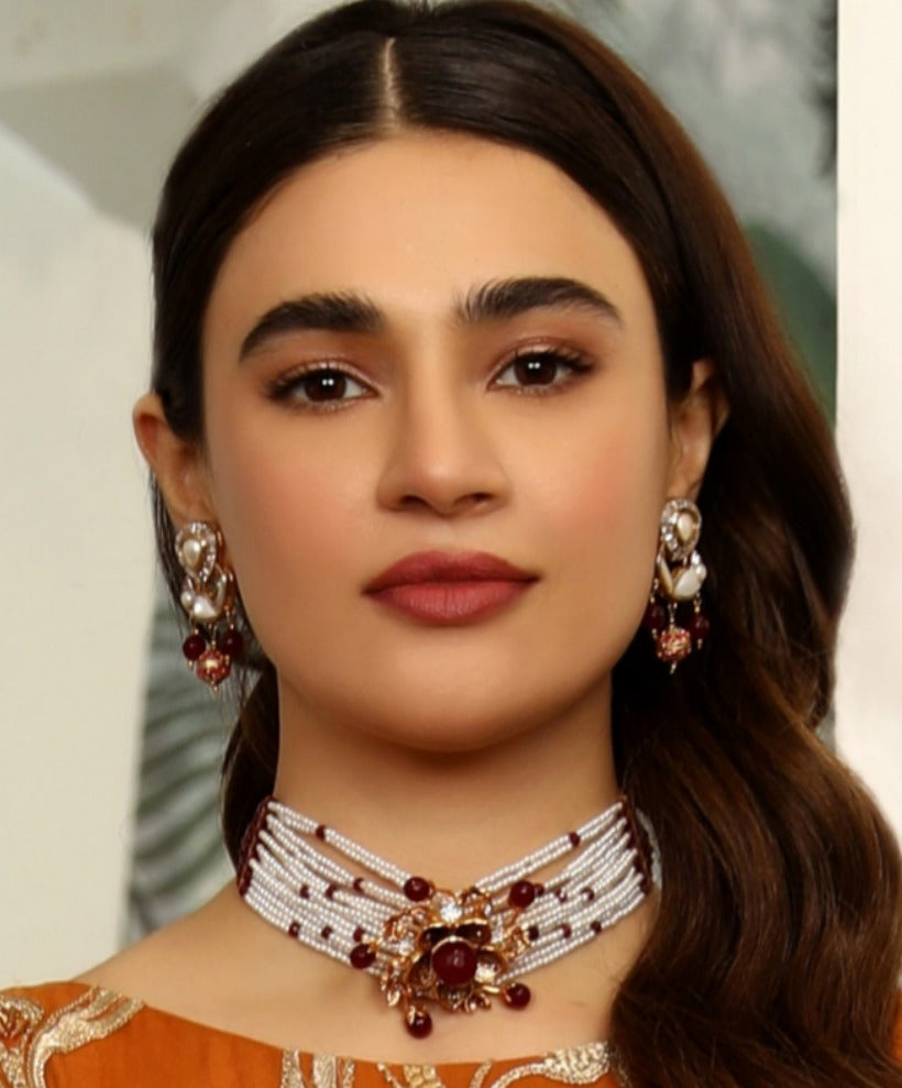 Antique floral choker set