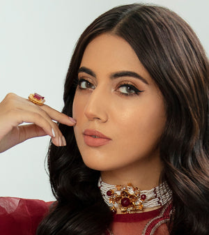 Antique floral choker set