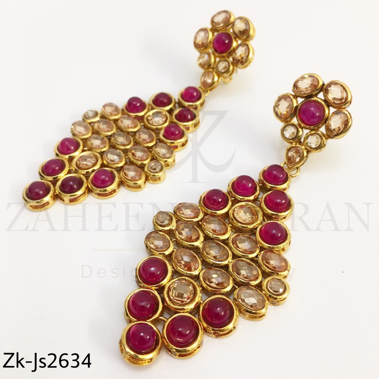 Kundan champagne ruby set