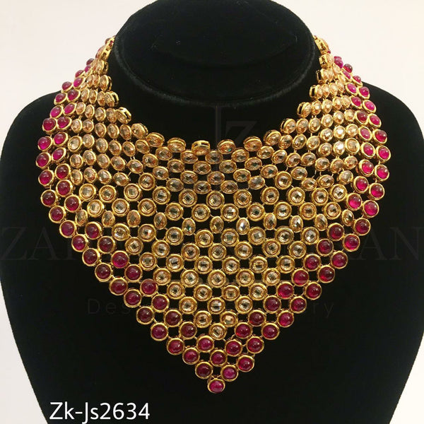 Kundan champagne ruby set