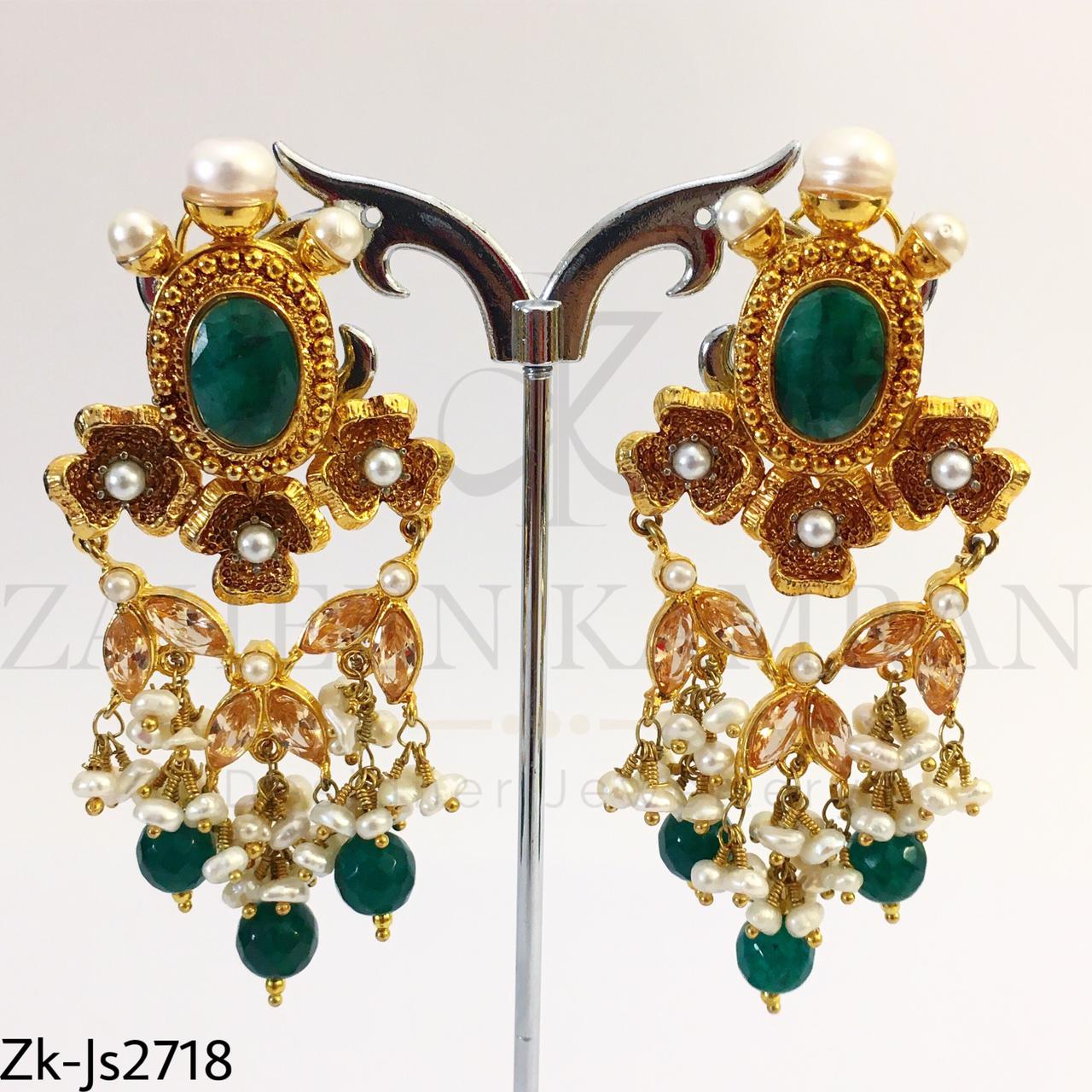 Emerald marbled choker set