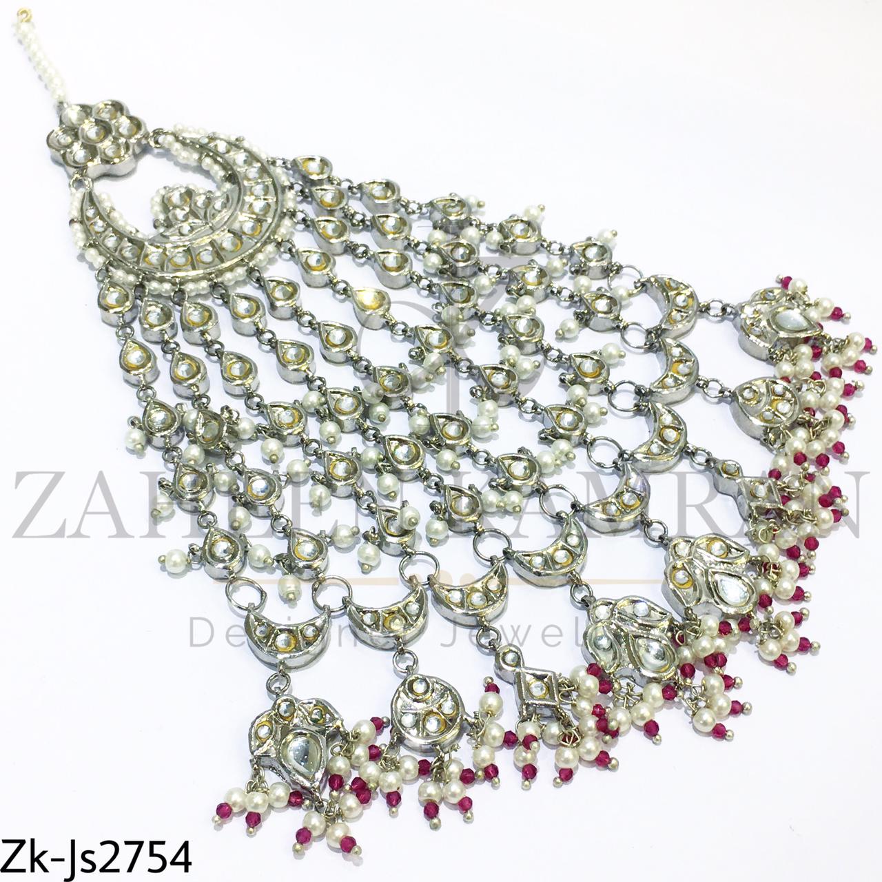 Silver kundan set
