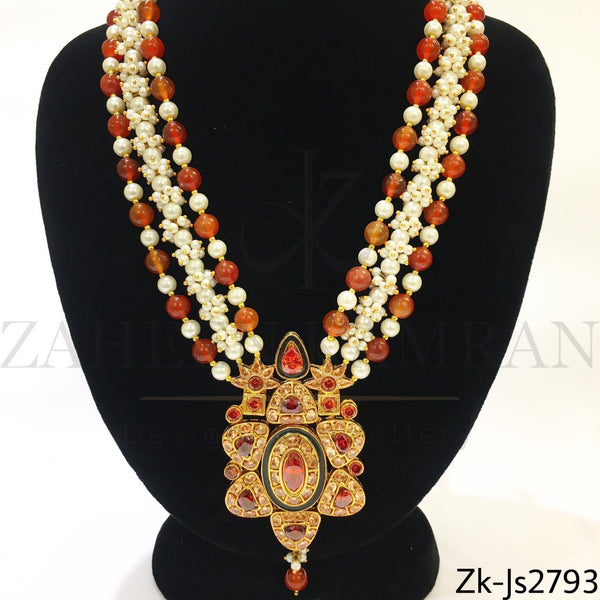 Kundan Orange mala