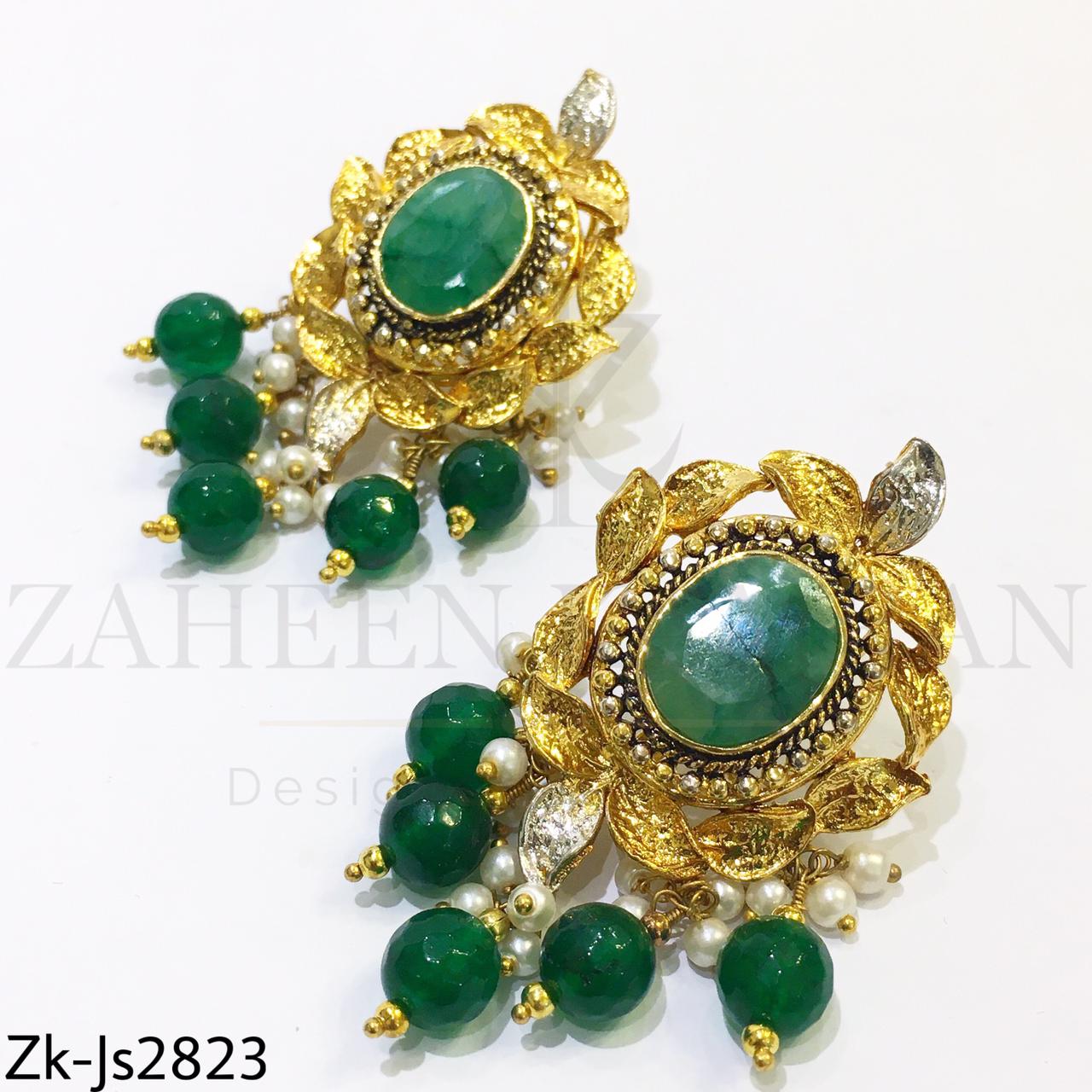 Emerald gold choker set